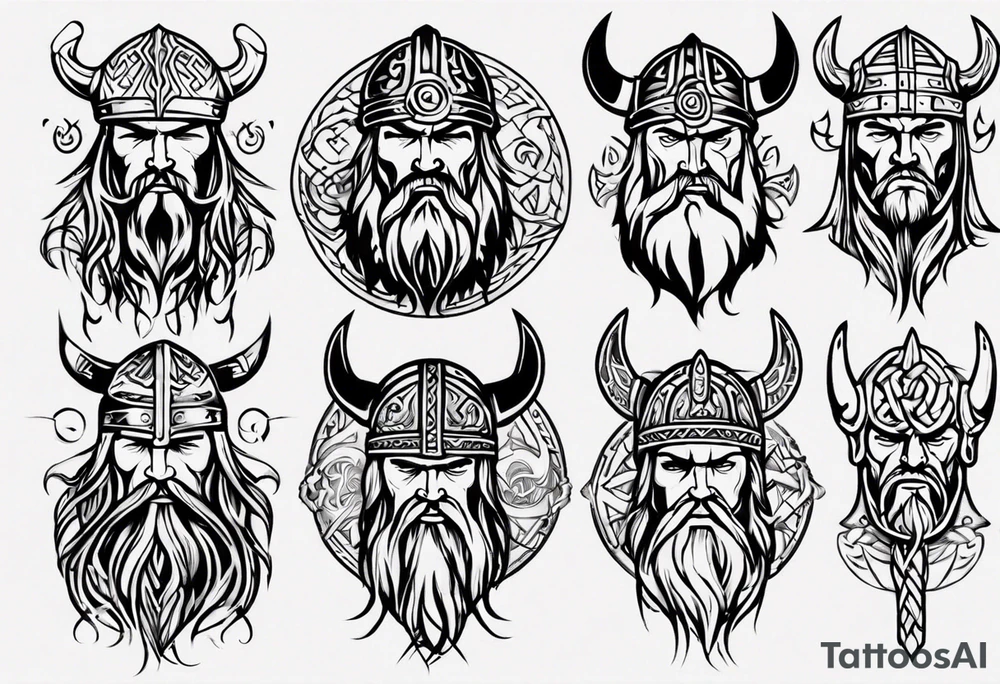 Viking face tattoo idea