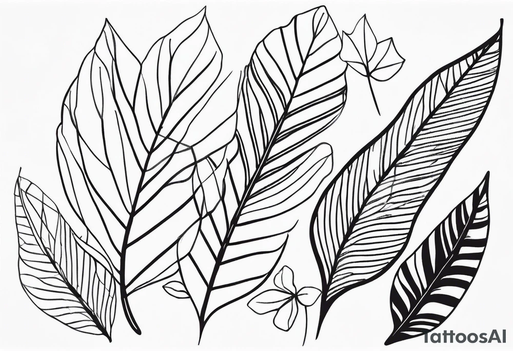 Nature-Inspired Leaves STRIPES tattoo idea