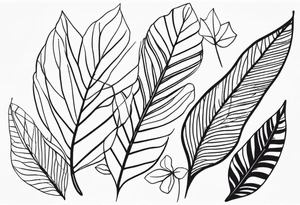 Nature-Inspired Leaves STRIPES tattoo idea