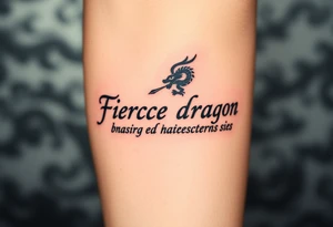 fierce dragon breathing iridescent fire against stormy skies tattoo idea