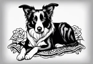Muay Thai tattoo border collie and a Siamese cat tattoo idea