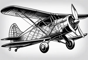 monkey flying plane tattoo idea