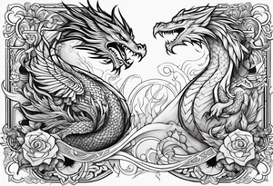 Dragon and phoenix tattoo idea