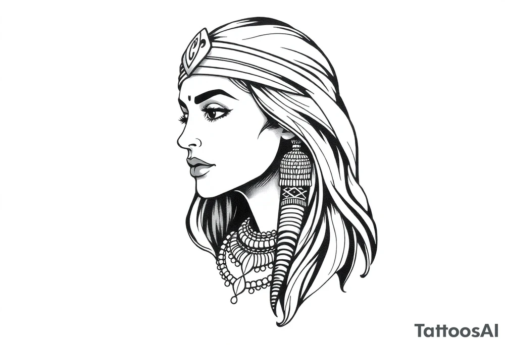 Egyptian woman tattoo idea