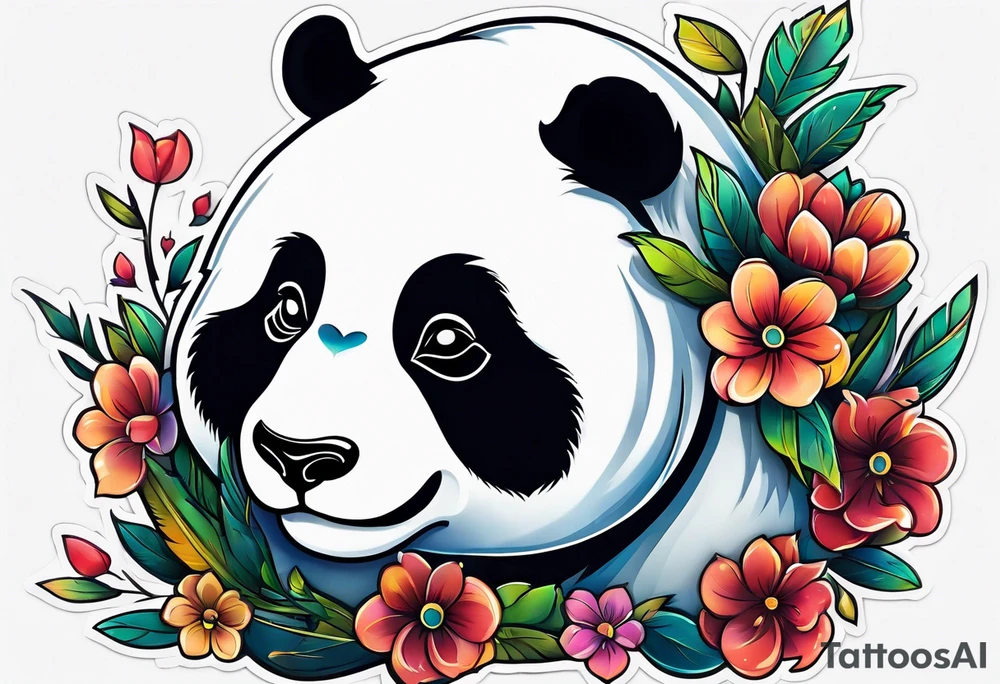 a fat cute panda tattoo idea