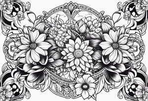 gemini flowers animals tattoo idea