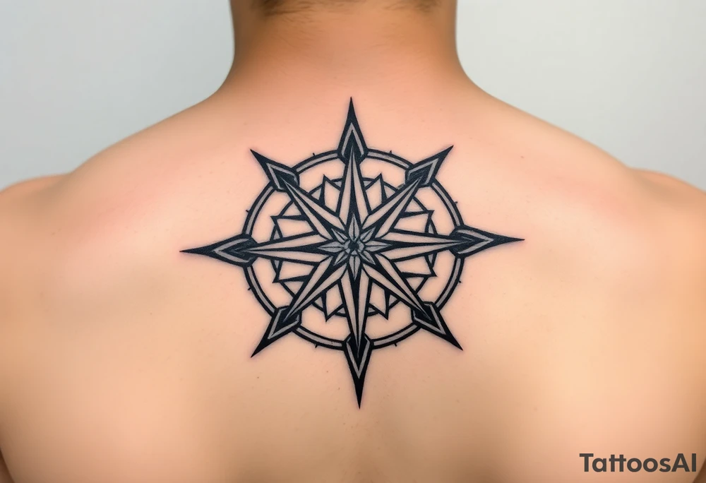 Double layered Compass rose tattoo idea