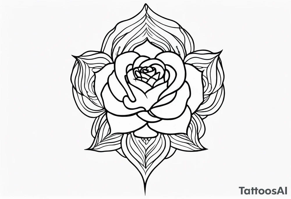 Elvish long rose tattoo idea