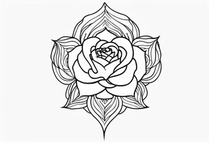 Elvish long rose tattoo idea