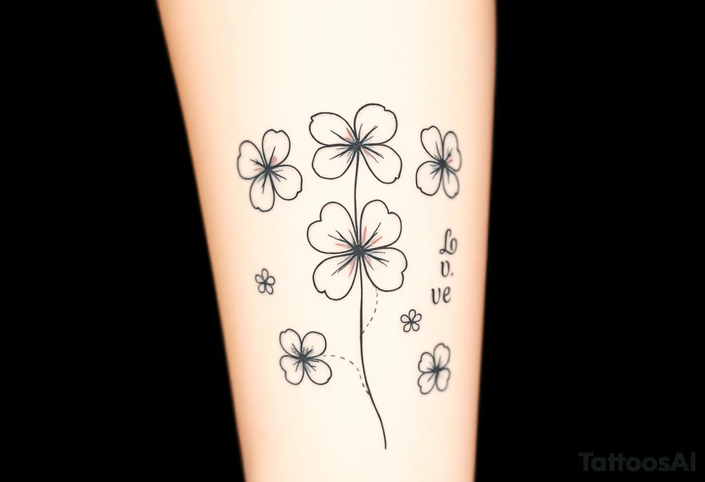 Love 4 leaf clovers tattoo idea