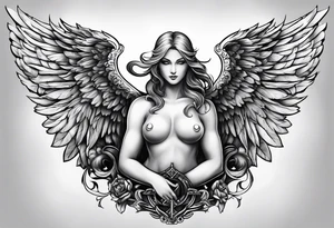 forearm angel tattoo idea