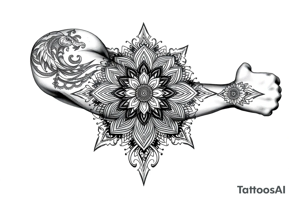mandala ja shamaani tattoo idea