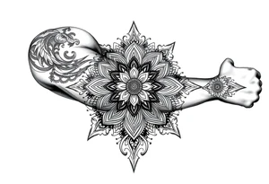 mandala ja shamaani tattoo idea