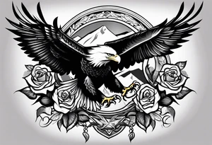 Eagle and rose tattoo idea