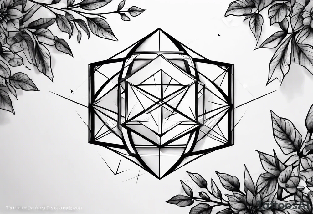 a reactangle and a branch coming out of it tattoo idea