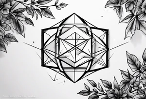 a reactangle and a branch coming out of it tattoo idea