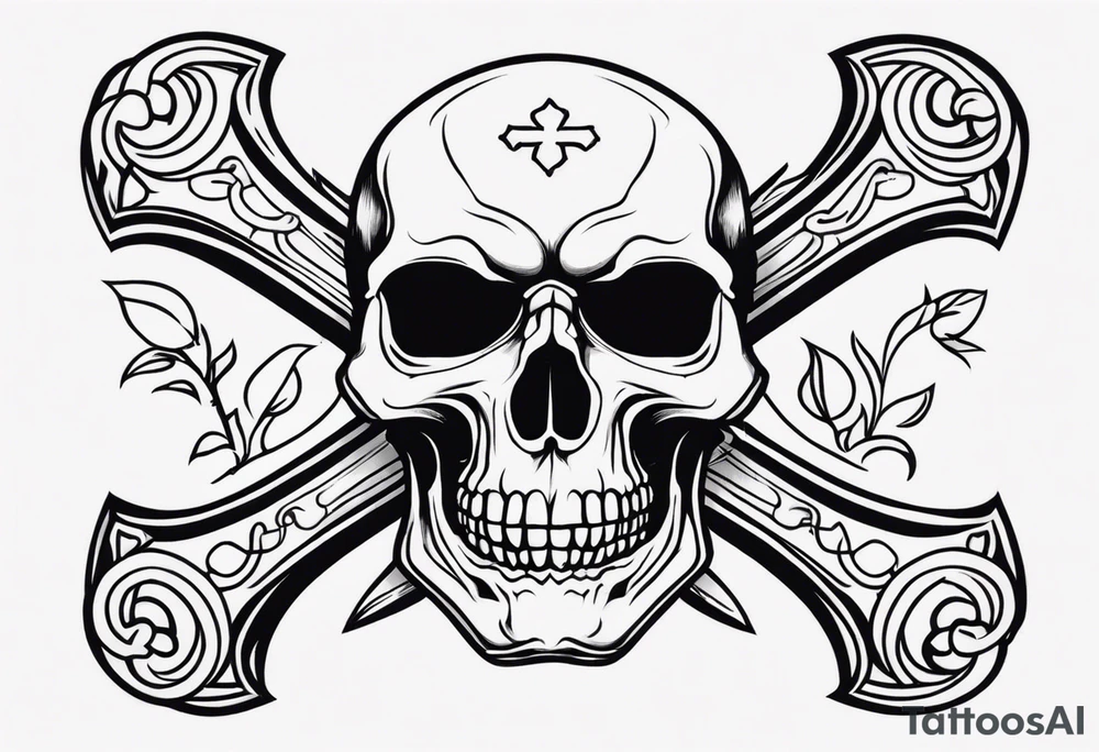 Skull and cross bones tattoo idea
