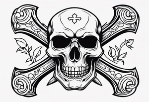 Skull and cross bones tattoo idea
