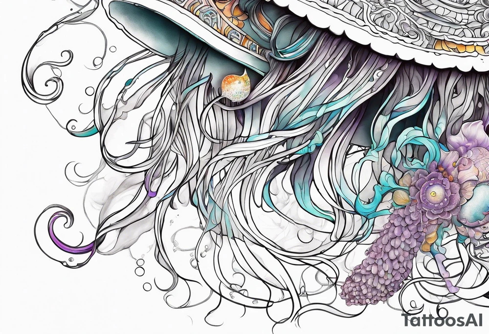 Jellyfish and a Greek god tattoo idea
