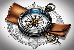 pocket compass tattoo idea