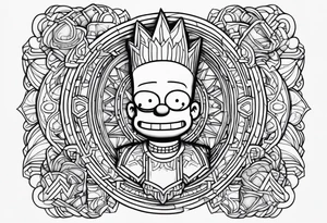 a psychedelic Bart Simpsons tattoo idea