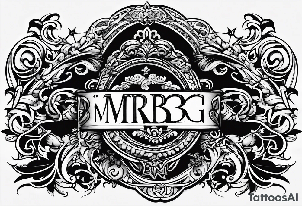 letters: "MRBG" underlined, equally separated
simple, clear, plain, unadorned tattoo idea