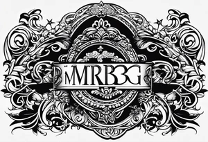 letters: "MRBG" underlined, equally separated
simple, clear, plain, unadorned tattoo idea