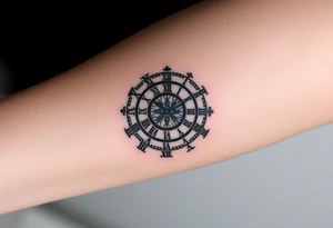 vintage roman numerals within ornate clockwork mechanism tattoo idea