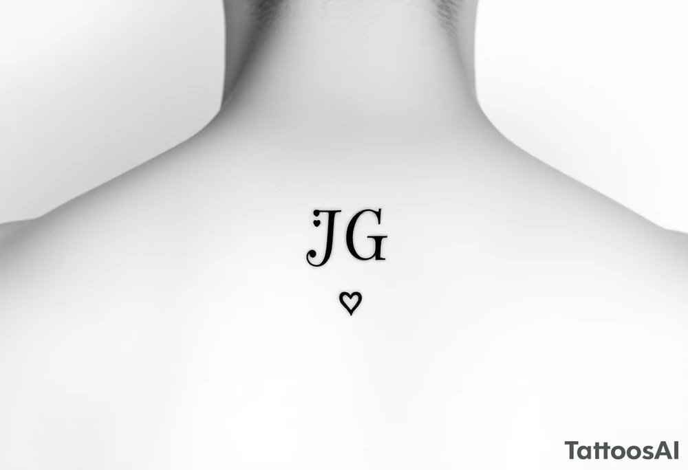 intials JG with a small heart at the bottom tattoo idea