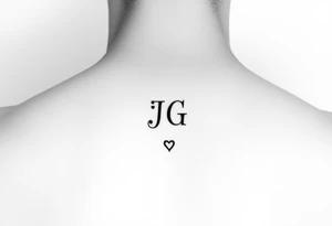 intials JG with a small heart at the bottom tattoo idea