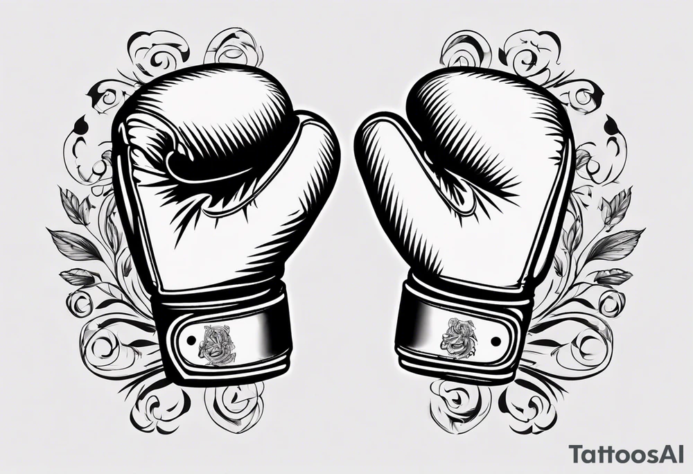 boxing gloves with Basque lauburu design tattoo idea