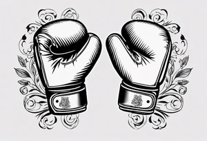 boxing gloves with Basque lauburu design tattoo idea