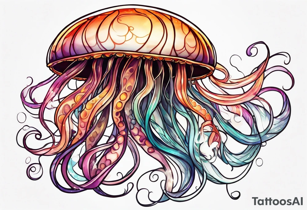 jelly fish with minimum number of tentacles tattoo idea