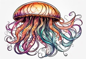 jelly fish with minimum number of tentacles tattoo idea