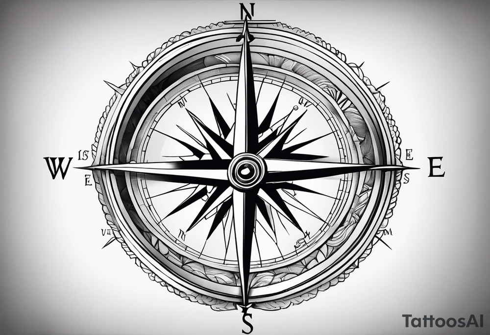 Nautical compass tattoo idea