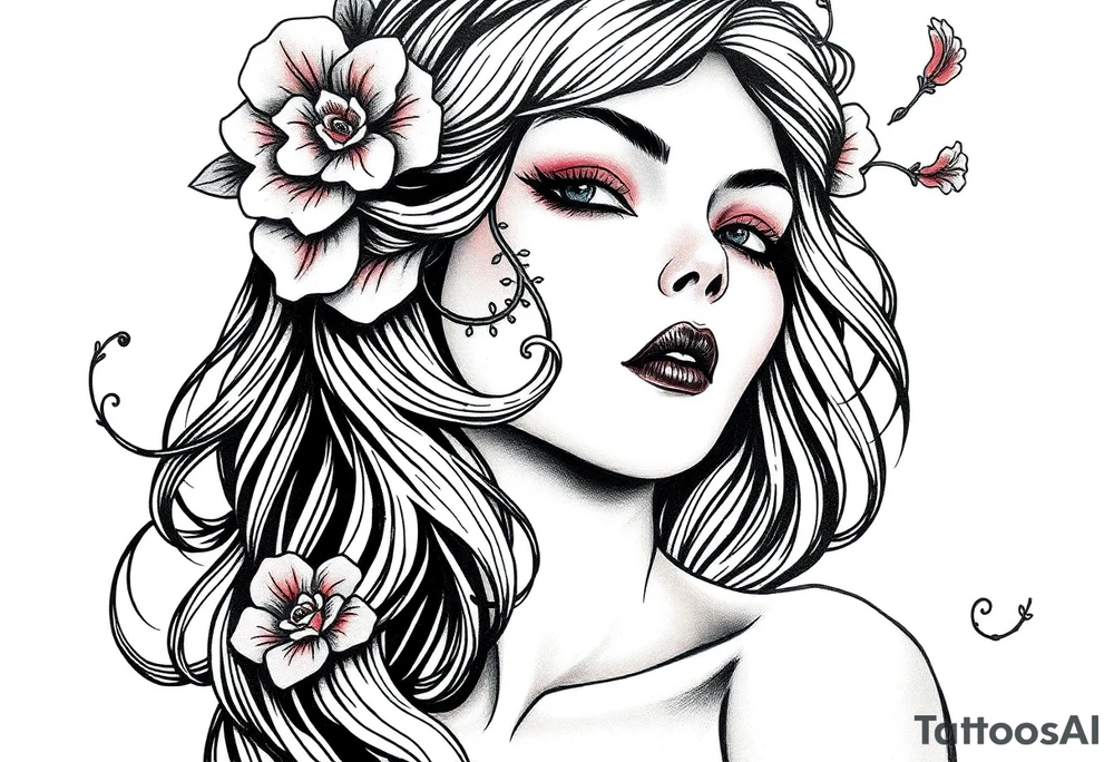 psychotic hot girl tattoo idea
