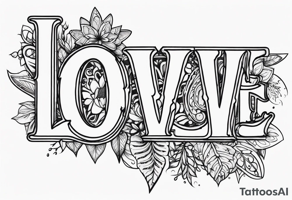 love text tattoo idea