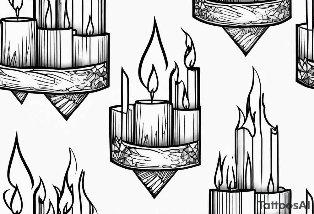 crystalized candle flames tattoo idea