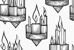 crystalized candle flames tattoo idea