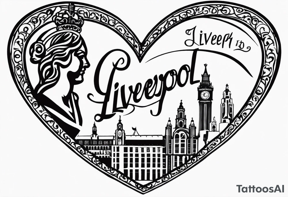 Small tattoo for a woman who love the Liverpool city, I would like to write the name of the city creating a heart shape, without relation with the Liverpool football club tattoo idea