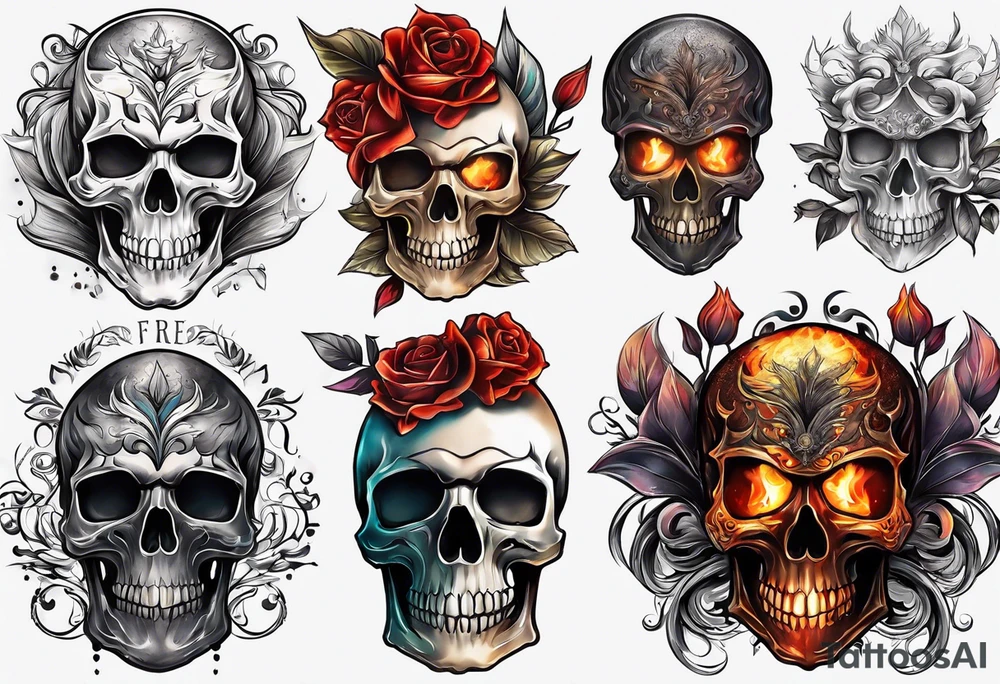 only fire without skull. tattoo idea