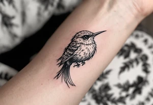 Feminine bird tattoo idea