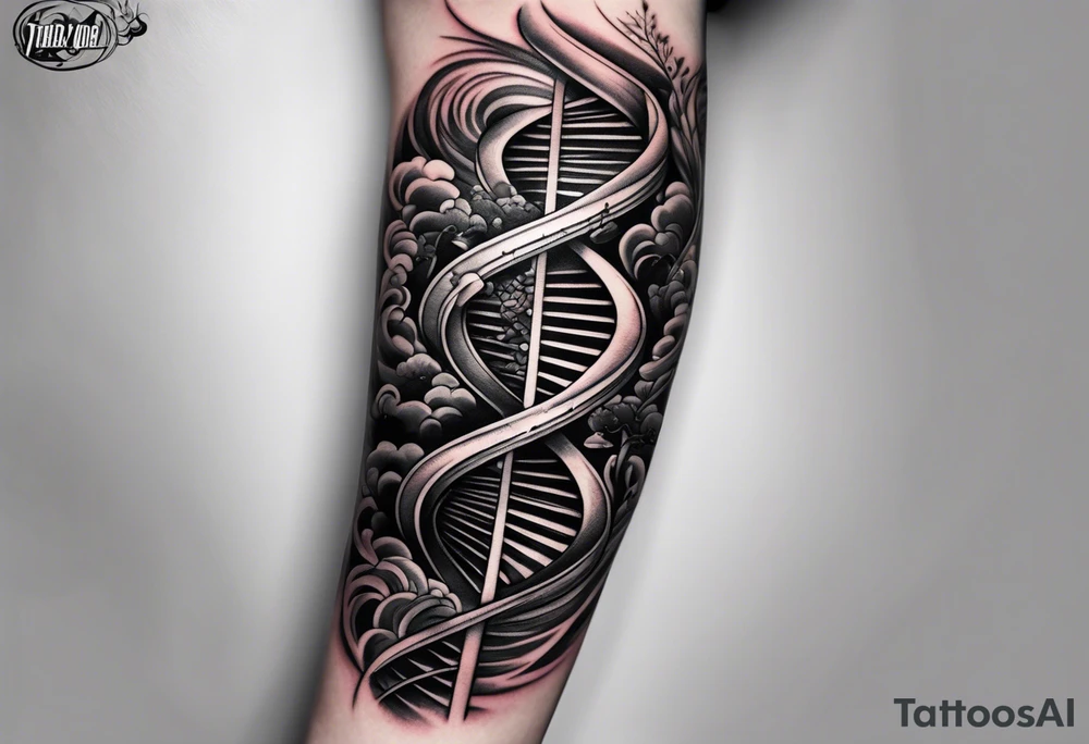 DNA double helix forearm tattoo idea