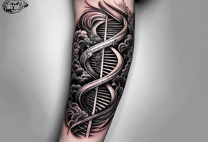 DNA double helix forearm tattoo idea