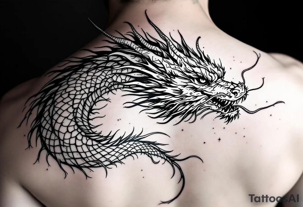 beautiful water dragon tattoo idea