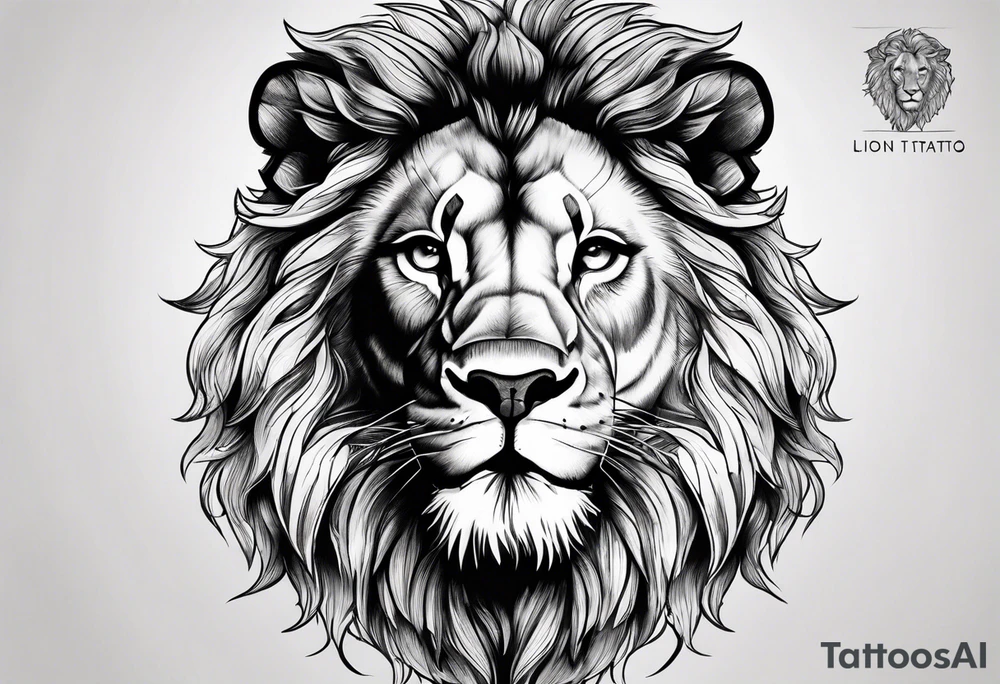 Lion face tattoo idea