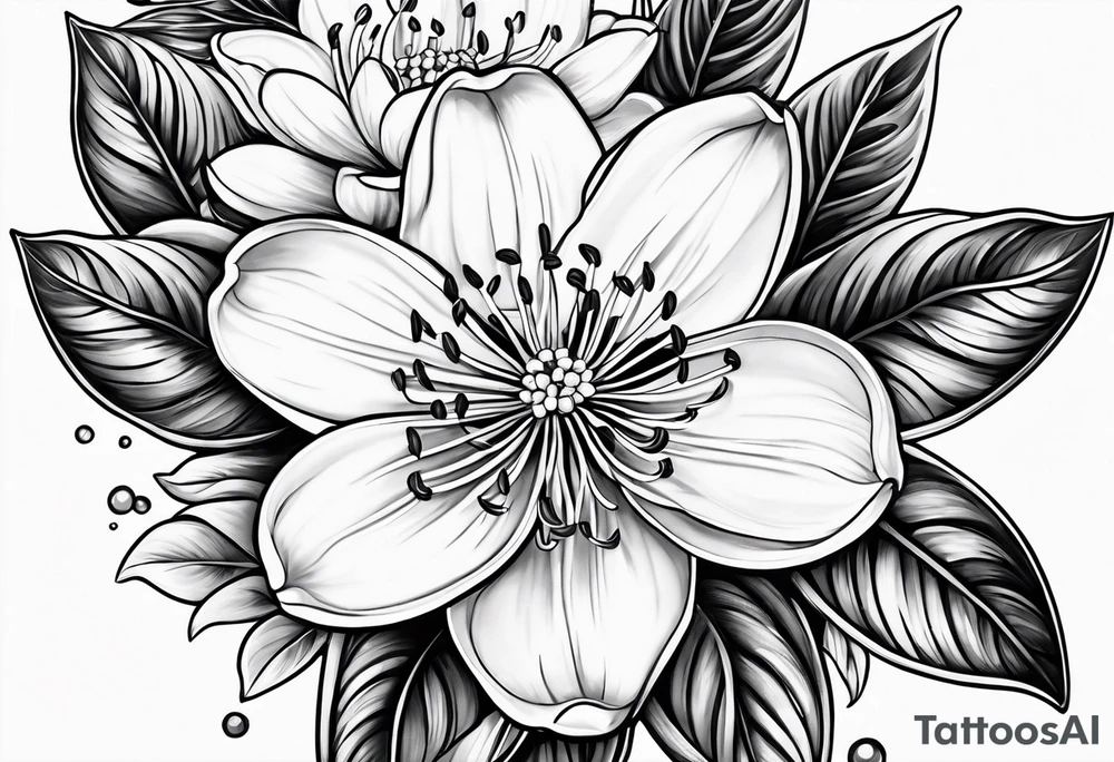 An orange blossom and orange slice tattoo idea