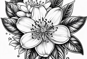 An orange blossom and orange slice tattoo idea