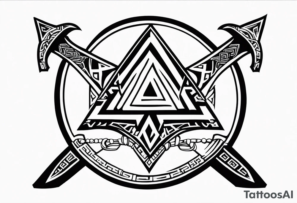 Valhalla valknut shield axe sword tattoo idea