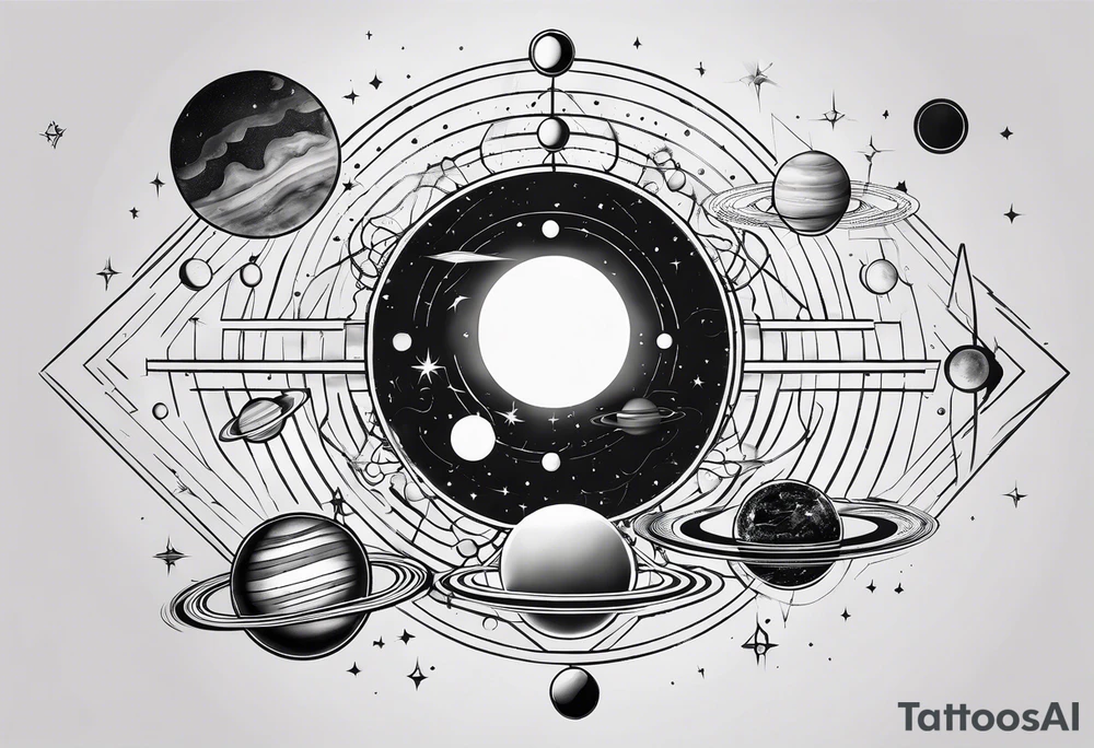 a geometric representation of the solar system tattoo idea a geometric representation of the solar system tattoo idea